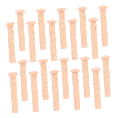 HOODANCOS Lid Wood Miniature Nails 20pcs Tiny Wooden Nails T-Shaped Round Heads for Craft and Woodworking Projects