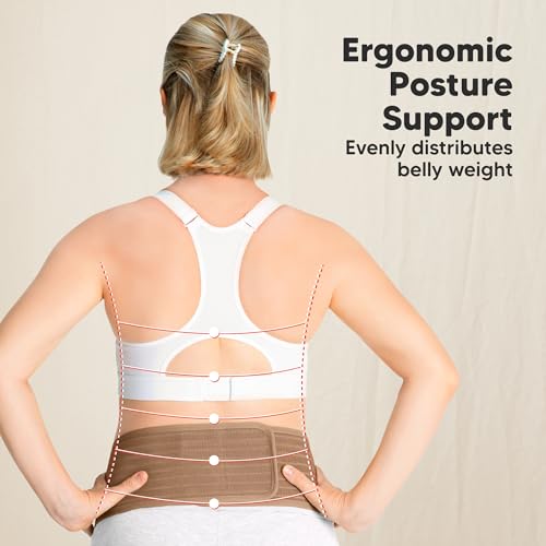 Image of KeaBabies Maternity Belly Band For Pregnancy - Soft & Breathable Pregnancy Belly Support Belt - Pelvic Support Bands (Warm Tan, M /L)