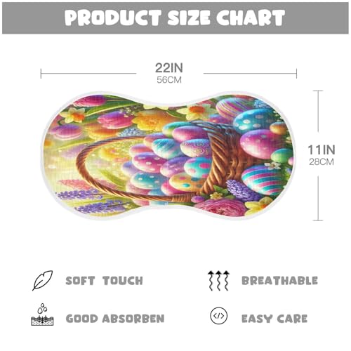 Easter Egg Flowers Baby Burp Cloths Burp Cloth Rags Cotton Burp Clothes Absorbent Muslin Burp Cloths Soft for Boy Newborn Girl Unisex 1 Pack 22x11 Inches2