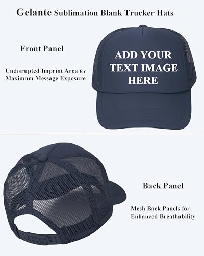 Image of Gelante Sublimation Blank Trucker Hats - Polyester Foam Mesh Snapback Baseball Cap