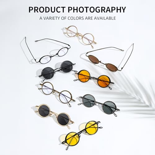 J&L Glasses Polarized Round Sunglasses for Mens Womens Small Circle Metal UV400 Protection3