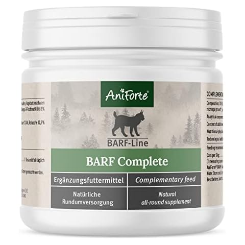 AniForte Barf Complete Cat 100g - All-Round Nutrient Supply, Barf Raw Feeding Complete Powder with Omega 3, Beer Yeast, Taurine Powder, Natural Plants, Fruits, Vitamins & Minerals Cover