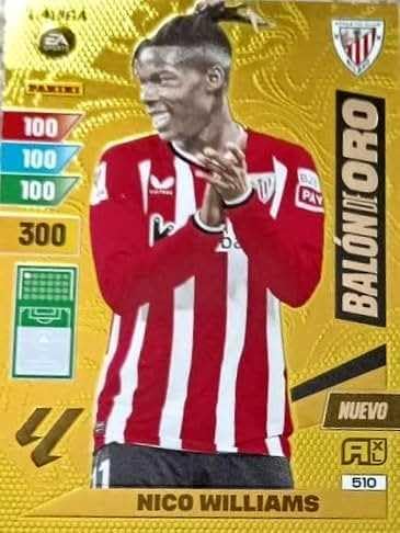 Panini Nico Williams Nuevo Balon de Oro Adrenalyn XL 2023-2024 La Liga