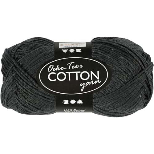 100% filato di cotone di ottima qualità. Certificato da Oeko-Tex Standard 100, Hilo de algodón, grigio antracita, n. 8/4, L: 170 m, 50 g/1 bola
