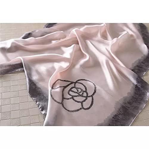 Image of Floral Printed Silk stole | silk Scarf for Women | stylish silk stole for women | Soft Lightweight Stole, Shawl & Neck Wrap | Scarf for Wedding, Party, Travel & Casual Wear