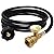 8 Feet Propane Tank Extension Hose with Gauge, Acme to Male QCC/POL Fittings for Gas Grill, Heater and All Other Propane Appliances, Propane Tank Hose Adapter Converts Extension Replacment Parts