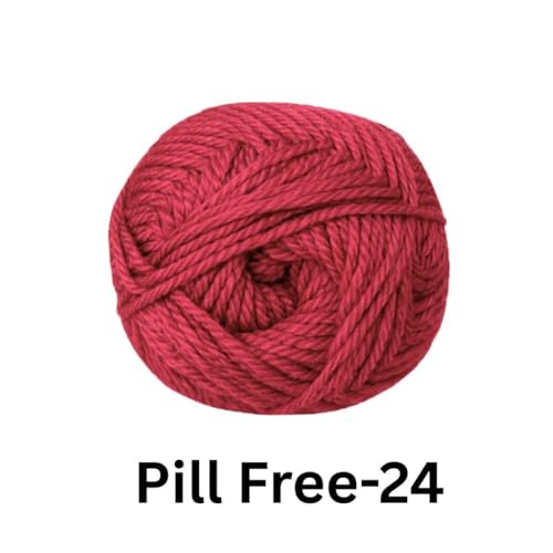 Image of VCR Maroon Yarn, Pill-Free Soft Knitting Yarn, 100 Grams Hank, 263 Meters Length, Low-Pill Acrylic Yarn, Soft Crosia Threads, Pack of 1, Suitable for Beanies, Caps and Gloves