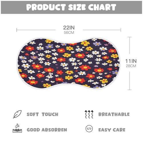 Flowers Burp Cloths Cotton Baby Washcloths,Large 22x11in Burping Cloth Absorbent and Soft for Newborn Baby Boys and Girls,1 Pack4
