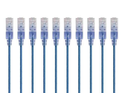 Image of Monoprice Cat6A Ethernet Patch Cable - Snagless RJ45, 550Mhz, 10G, UTP, Pure Bare Copper Wire, 30AWG, 10-Pack, 10 Feet, Gray - SlimRun Series