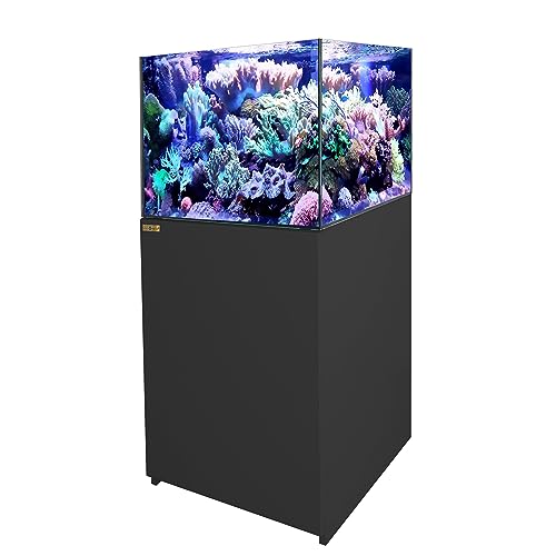 JAJALE 90 Gallon Coral Reef Aquarium Tank with Sump, Black