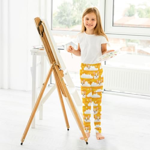 Yellow Dog Cloud Girls Leggings Soft Stretch Workout Yoga Dance Pants for Kids Casual Tights 5