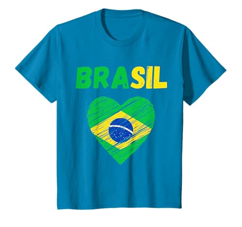 Drapeau Brésil Vacances Brésil Coeur Drapeau Brésil T-Shirt