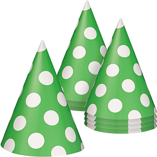Unique Polka Dots Party Cone Hats One Size Lime Green