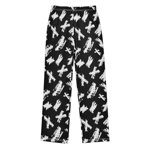 Seamless Hand Drawn Pattern Dot Art Pajamas Bottoms with Pockets Comfy Pjs Sleepwear Elastic Waistband Pajamas Pants Lounge Pants for 6-14 Years