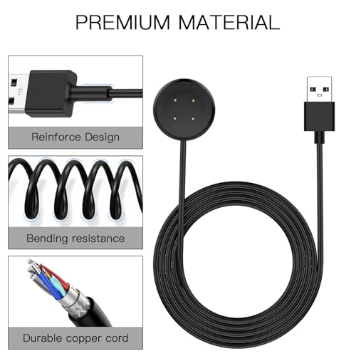 Cable de carga magnético de 1 m para Fitbit Sense 2 y Versa 3 6