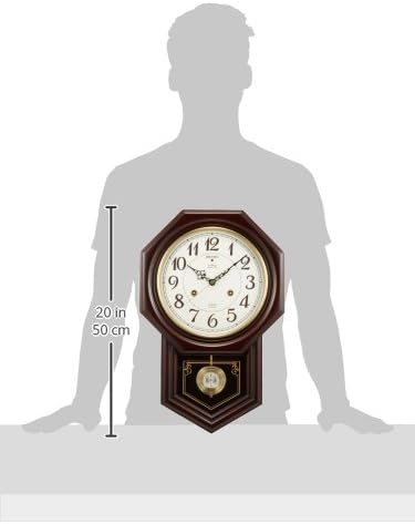 Diagram showing the dimensions of the Seiko RQ205B clock, indicating a height of 20 inches or 50 cm.