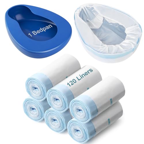 Bedpan Set with 120 Disposable Liners - These bedpans are