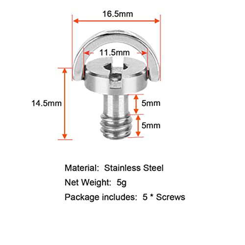 FOTOBETTER Acciaio inossidabile D Albero D-Ring1/4...