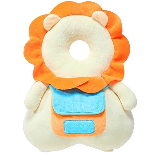 Image of Baby Walker Head Protector Toddler Adjustable Baby Head Protection Backpack Wear Safety Pad (Beige Lion)