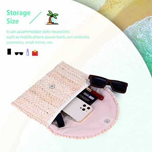 Image of Fecialy Straw Clutch Purses Straw Purses for Women Envelope Woven Clutch Handbags Summer Beach Bags