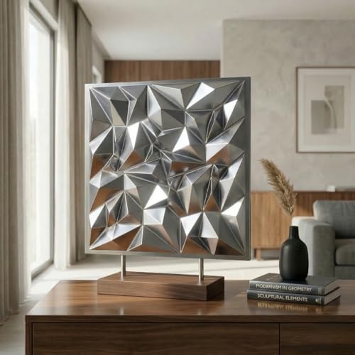 Image of Kayra Decor 3D PVC Wall Panels - Diamond Design, Silver Color | 19.7 x 19.7 Inches | Pack of 12 | Covers 32.28 Sq. Ft. | Wall Decor Panels for Living Room, Bedroom & Office