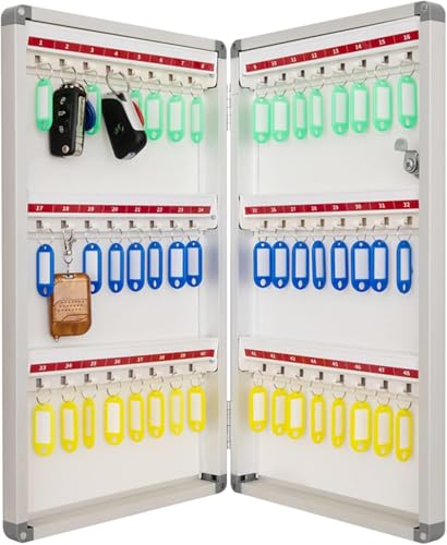 Armoire à clés Murale sécurisée avec Porte-clés et étiquette, idéale pour Les écoles, Les Bureaux, Les hôtels et Les banques. Design élégant et Gain de Place.