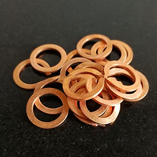 guarnizioniRondella di Tenuta Rondella Piatta Rame M14 Guarnizione Guarnizione Diametro Interno 14mm Anello di Tenuta Foglio Sot