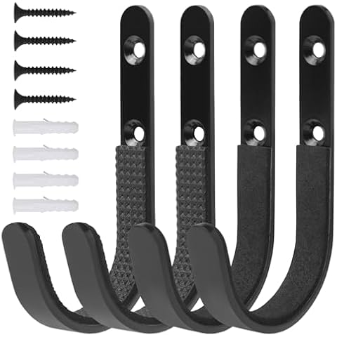 Consonomen Gun Rack Wall Mount, Heavy Duty Steel Rifle Hooks for Shotguns, Rifles, and Archery Bows, Horizontal Storage Hangers with Soft Padding, 2 Pair Cover