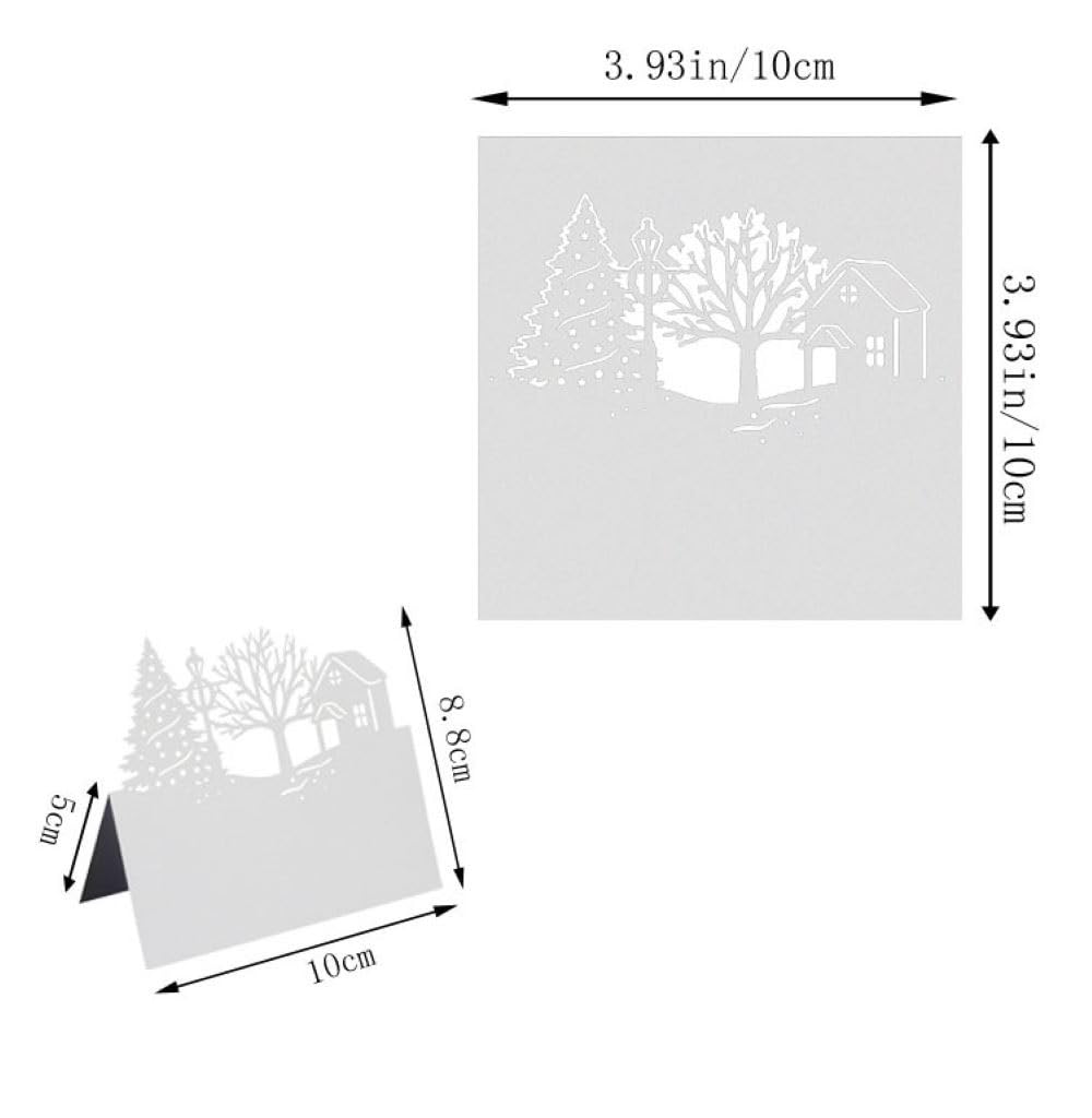 Cartes De Table Noël 50 Pièces - Design Renne Et Sapin, Cartes De Place Pliantes Pour Fêtes