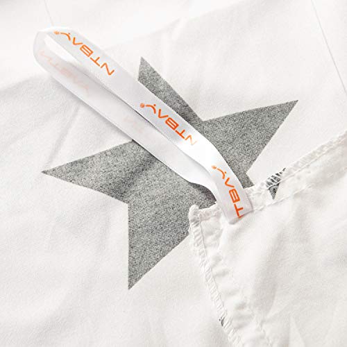 Ntbay 2 Pieces 100% Brushed Microfiber Star Printed Duvet Cover Set For Kids, Super Soft Black And White Reversible Design Zipper Comforter Cover With Ties And 1 Pillow Sham (Twin/Twin Xl, Star) #TOP3