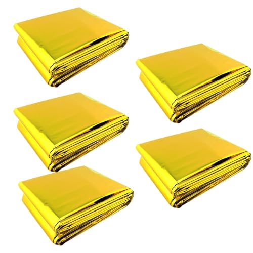 GMBYLBY 5lots Heavy Type Survival Blankets Reusable Emergencies Hiking Blankets for Outdoor Hiking and Camping