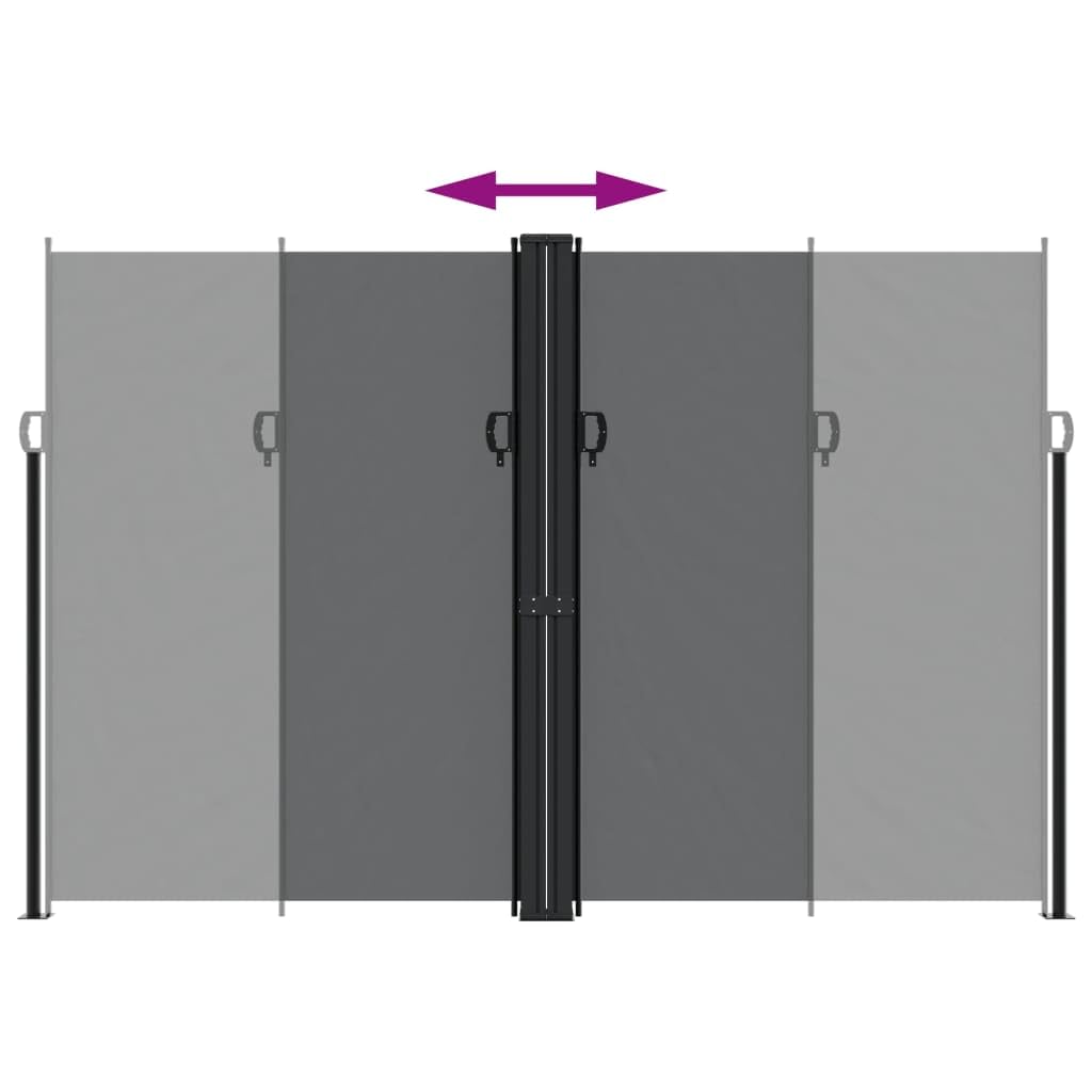 Toldo Lateral retráctil Negro 220x1000 cm, Toldo Balcon, Toldos Exterior Terraza, Toldos para Ventanas, Toldo Vertical Exterior - 4004774