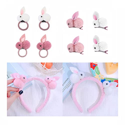 Kaninchen Stirnbänder, Kaninchen Haarnadel, Haarseil Kaninchen, für Mädchen, Kinder, Frauen als Geschenk, 10 Stück/Set Cover