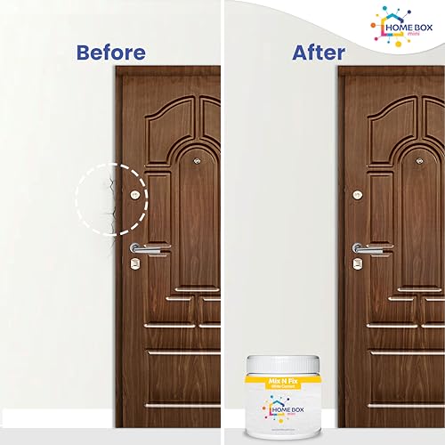 HOMEBOX mini Mix n Fix White Cement (2×500 g) – For Filling Gaps, Cracks & Small Touch Ups – Includes Gloves