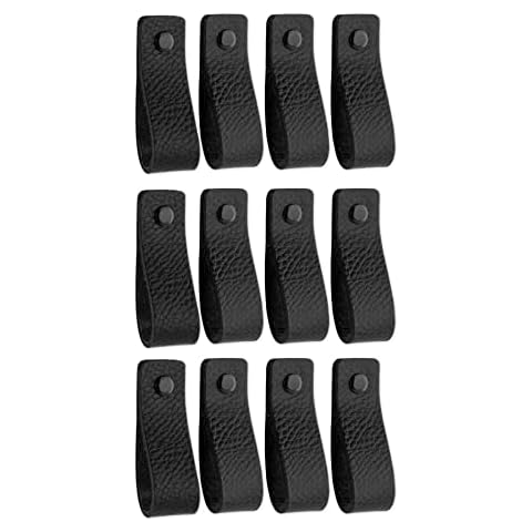 Brute Strength - Leather Drawer Pulls - Black - 24 pcs - 6-1/2 x 1 ’’ - Leather Handle - Leather Dresser Pulls - Cabinet knobs Dresser knobs - Dresser Handles Cover