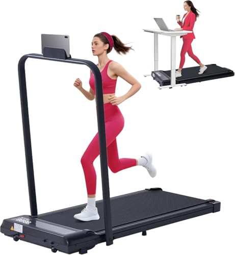 Walking Pad with Handle Bar and Incline, 3.0HP Under Desk Treadmill for Home Small Space, 0.6-7.6MPH...
