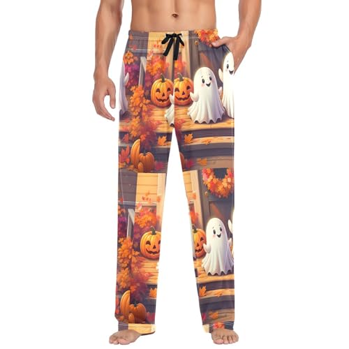 Two Playful Spirits Men's Cotton Pajama Pants with Pockets and Drawstring Comfortable and Stylish,S