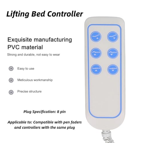Hefbedcontroller, Elektrisch Haakontwerp 8-pins Liftstoel Handbediening voor Ziekenhuis, PVC IP66 Waterdichte Power Recliner Handbediening, Eenvoudig Te Bedienen SK-04-3