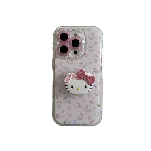 iPhone 15 p TI Ή Hello Kitty X^ht P|Cg_C TPUf SʃvgKT t[Y L`  ۂ J[gD[ ϖ ~