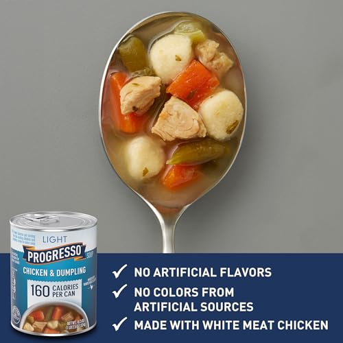 Image of Progresso Light Canned Soup, Chicken and Dumpling Soup, 18.5 oz (Pack of 12)