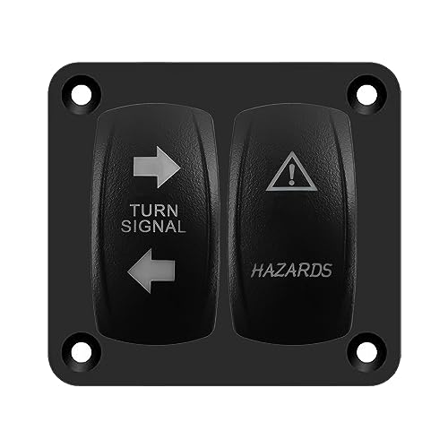 Image of Blue Led Turn Signal Switch Panel Red Hazard Warning Rocker Switch Panel with Adjustable Flasher Relay LED Flasher Blinker for Car Boat Truck Van Camper Motorcycle RV RZR UTV 12V /24V