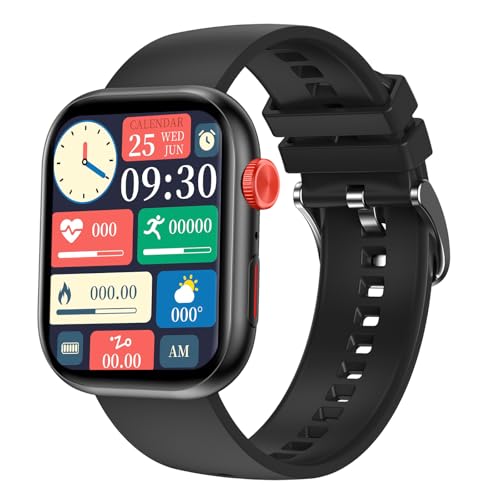 Relógio Inteligente Smartwatch FB047 com 1.83' Tela, Bluetooth, 100 Modos Esporte, IP68, 5 Dias Bateria - 37g Leve para Homens e Mulheres Preto