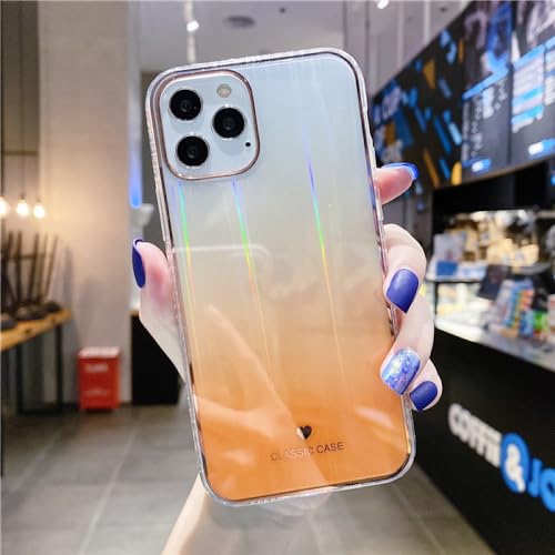 Coque Transparente Laser dégradé orange pour protection arrière iPhone XR