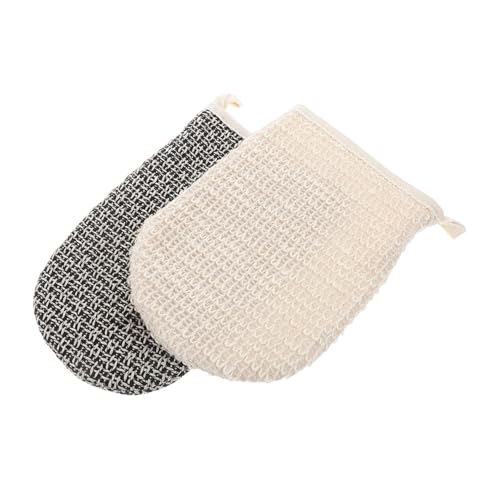 Mikinona 2 piezas Guantes Exfoliantes Doble Cara de Sisal Natural Guantes Ducha y Spa para Masaje Corporal y Limpieza Profunda Adecuados para Mujer y Hombre