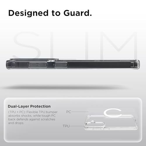 Image of RIGGEAR Shockproof Clear Hybrid Armor Magnetic Back Cover Case Compatible with MagSafe Accessories for Samsung Galaxy S26 (Transparent PC and TPU Bumper)