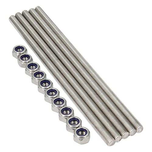 Zeberoxyz 5pcs/Pack M10 x 250mm Fully Threaded Rods, 304 Stainless Steel Threaded Rod - Image 2