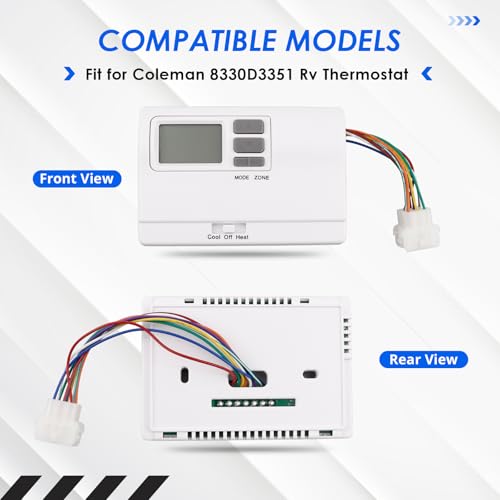 Image of 8330D3351 Rv Thermostat Compatible with Coleman 8330D3351 Digital Heat /Cool Wall-Mount White Thermostat