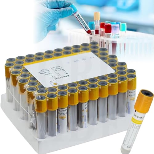 Próżniowe probówki do pobierania krwi – żel i aktywator skrzepów do laboratoryjnego pobierania próbek krwi, separacji surowicy i przygotowywania PRP, 100 sztuk