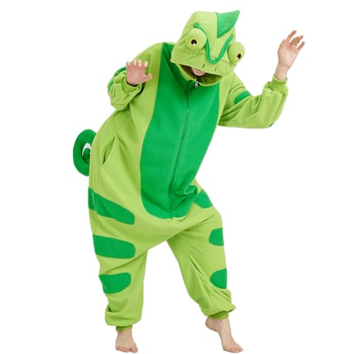 YUTCOTC Adult Chameleon Onesie Pajamas Chameleon Costume animal Costume