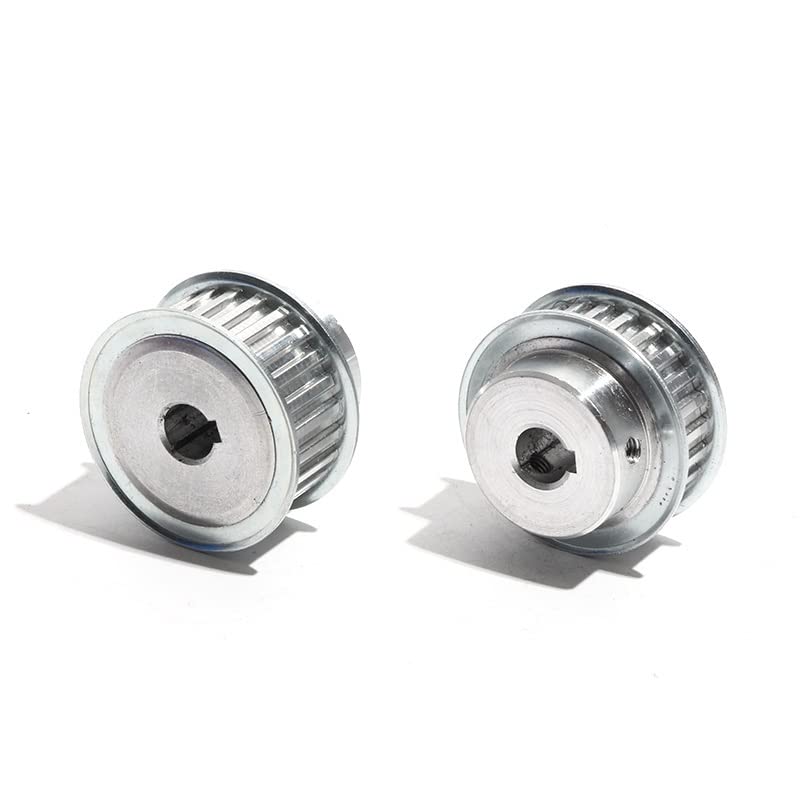 Poulie de courroie de distribution T5 avec rainure de clavette poulie de Transmission 24T largeur de courroie 11/16mm 8/10/12/14/19/20mm alésage poulie T5 24 dents(Bore 10mm Key 3x1.4,16mm)